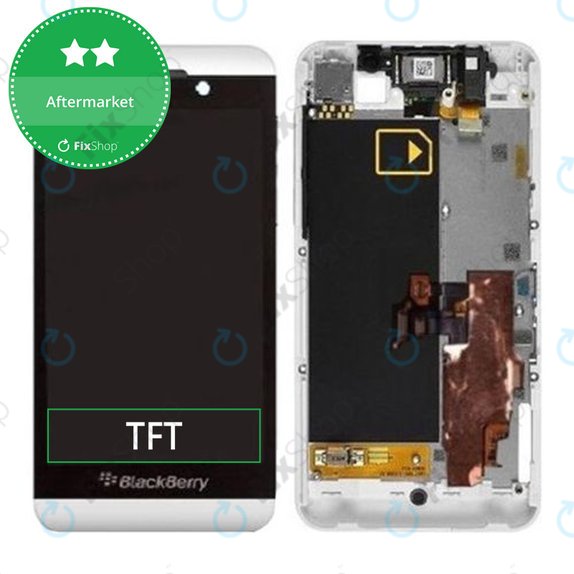 Wyświetlacz 3G do Blackberry Z10, Ekran dotykowy z ramką, Biały, White, TFT