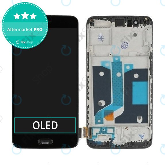 Wyświetlacz do OnePlus 5, Ekran dotykowy z ramką, Czarny, Black, TFT