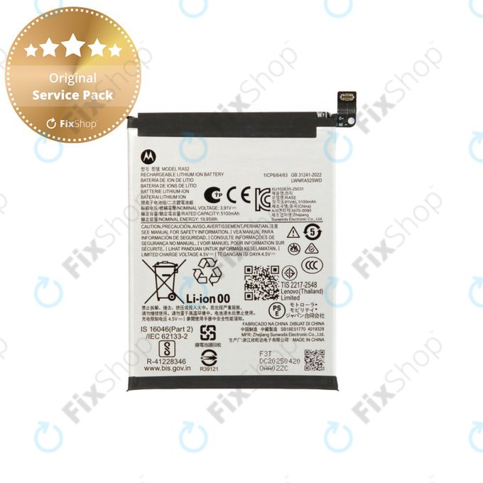 Bateria dla Motorola Moto G86 5G, RA52, Li-Ion, SB18E51770, Genuine Service Pack