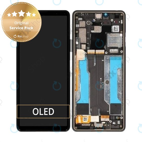 Wyświetlacz do Sony Xperia 10 III, Ekran dotykowy z ramką, A5034092A, Czarny, Black, Genuine Service Pack