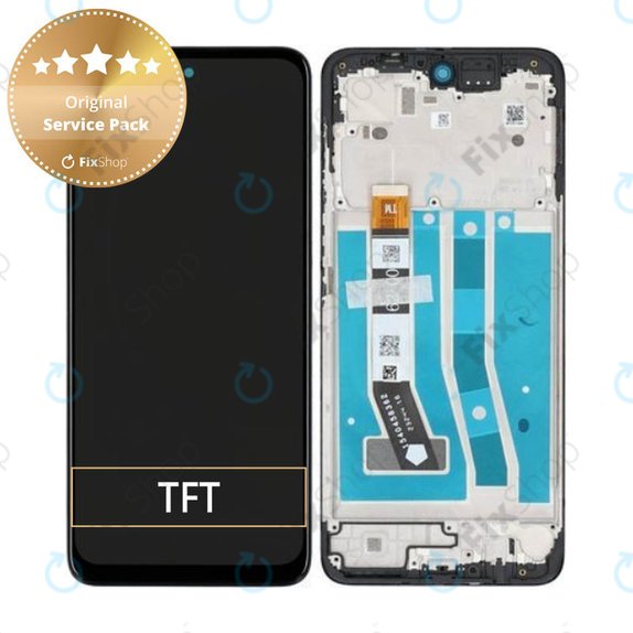 Wyświetlacz do Motorola Moto G54 XT2343, Ekran dotykowy z ramką, 5D68C23304, Czarny, Black, Genuine Service Pack