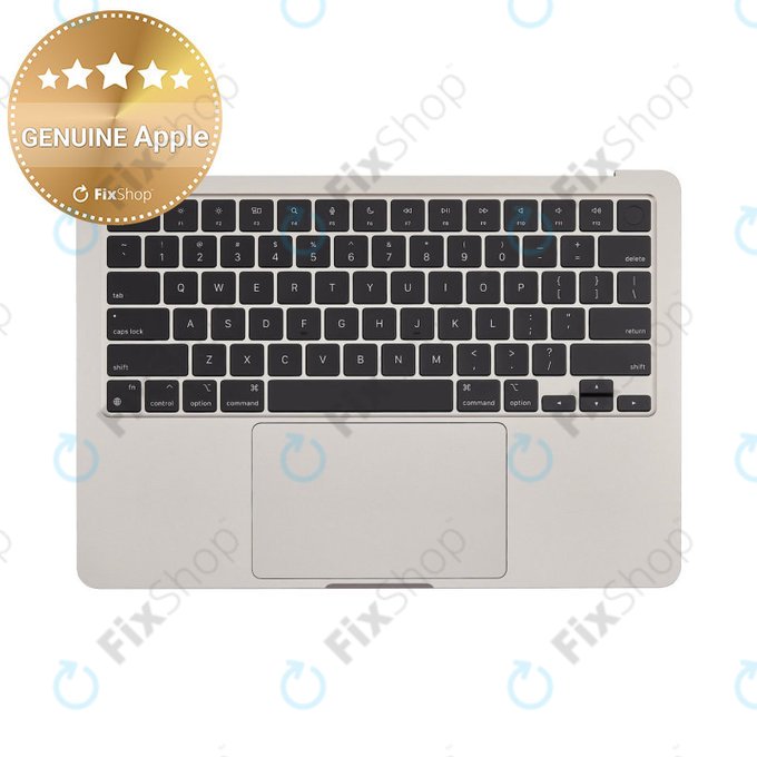 Górna rama klawiatury do MacBook Air 13", A3113 (2024), z klawiaturą US i baterią, Starlight, 661-40229, Genuine Apple