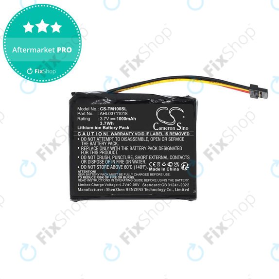 Bateria do TomTom GO 1000 Live, 1005, 2050, 1000mAh, Li-Ion, 3.7V, AHL03711018, HQ