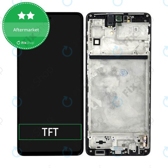 Wyświetlacz do Samsung M53 5G M536B, Ekran dotykowy z ramką, Czarny, Black, TFT