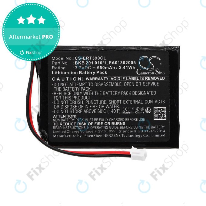 Bateria do Ascom, Avaya, Ericsson, Telstra, 650mAh, Li-Ion, 3.7V, FA01302005, HQ