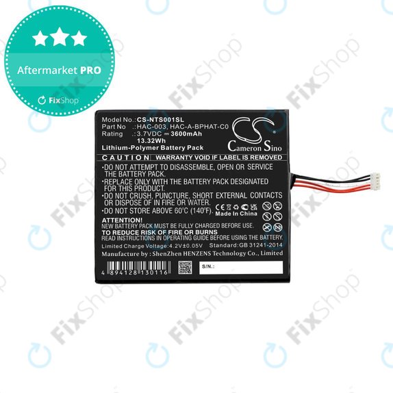 Bateria dla Nintendo Switch, 3600mAh, Li-Pol, 3.7 V, HAC-003, HQ