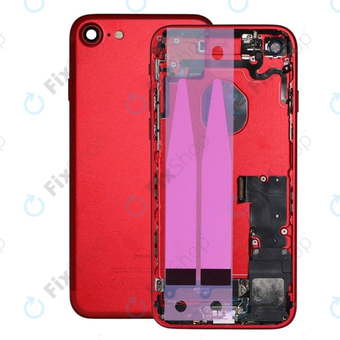 Tylna obudowa z malymi czesciami do iPhone 7, Czerwony, Red
