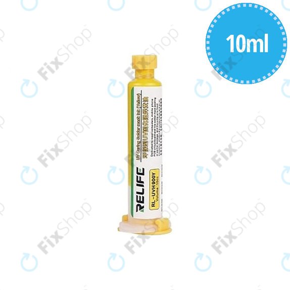 Maska lutownicza utwardzana UV, 10ml, Żółty, Yellow, Relife RL-UVH900Y
