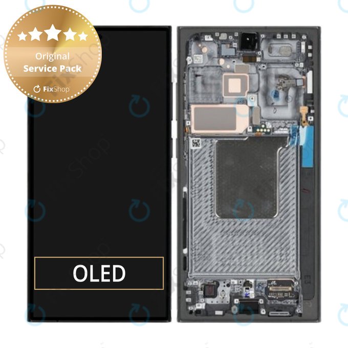 Wyświetlacz do Samsung S24 Ultra, Ekran dotykowy z ramką, GH82-33396B, S928B, Titanium Black, Genuine Service Pack