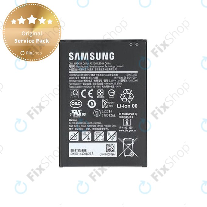 Bateria do Samsung Tab Active 3 T570, T575, EB-BT575BBE, GH43-05039A, 5050mAh, Genuine Service Pack
