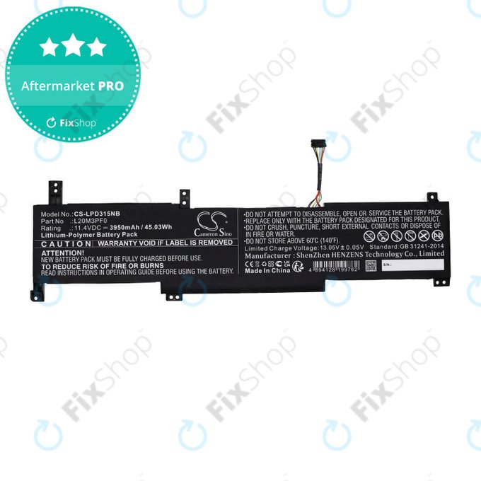 Bateria do Lenovo IdeaPad 3-series, 3950mAh, Li-Pol, 11.4V, L20M3PF0, HQ
