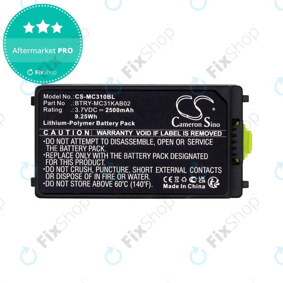 Bateria do Symbol, Zebra MC3100, MC3190, 2500mAh, Li-Pol, 3.7V, BTRY-MC31KAB02, HQ