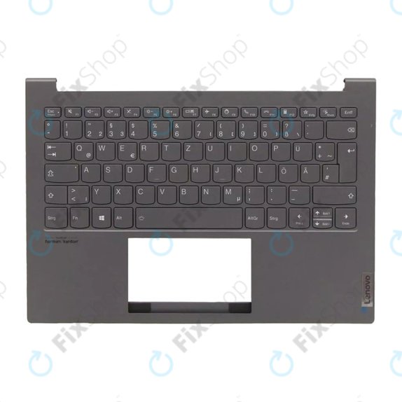 Klawiatura z topcase (DE, niemiecka) do Lenovo ThinkBook 13X ITG, 77034096, Slate Gray, Genuine Service Pack