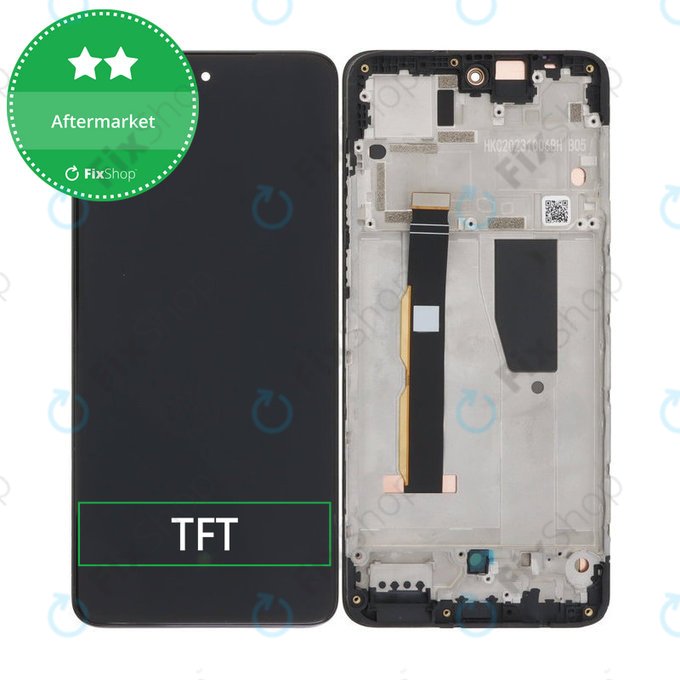 Wyświetlacz do Motorola Moto G84 XT2347, Ekran dotykowy z ramką, Czarny, Black, TFT