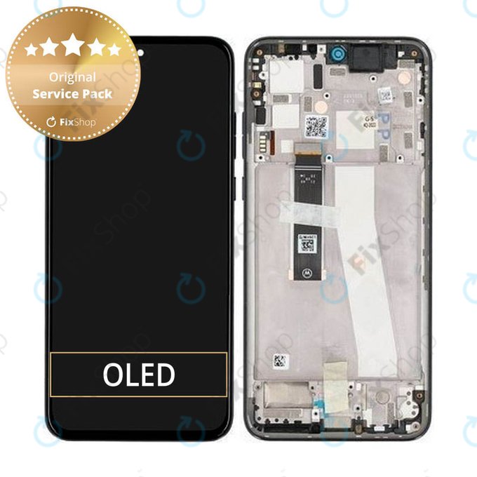 Wyświetlacz do Motorola Edge 30 Neo XT2245, Ekran dotykowy z ramką, 5D68C21403, Black Onyx, Genuine Service Pack