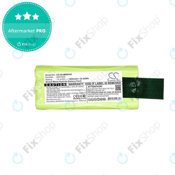 Bateria do Dirt Devil Libero M606, M606-1, M606-2, M606-3, M606-4, M607, M612, 0607004, 0612014, Ni-MH, 14,4V 1800mAh, HQ