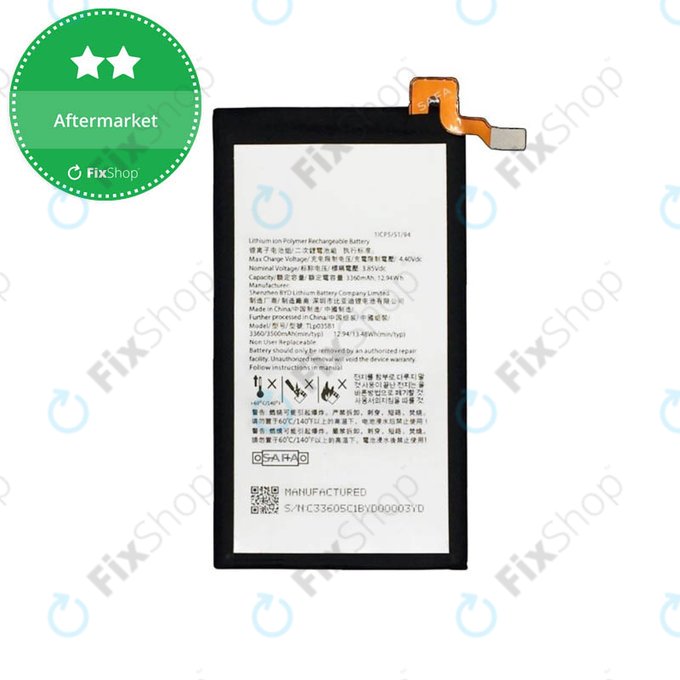 Bateria do Blackberry Key2, Tlp035B1, 3500mAh