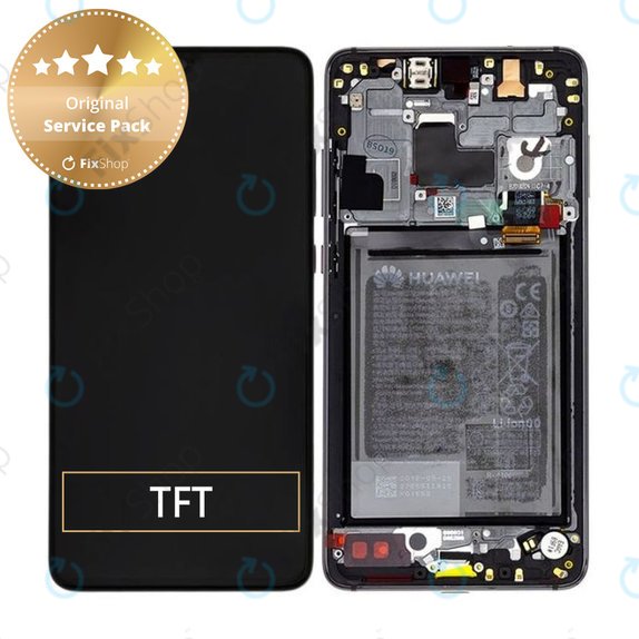 Wyświetlacz do Huawei Mate 20, Ekran dotykowy z ramką i baterią, 02352ETG, Czarny, Black, Genuine Service Pack