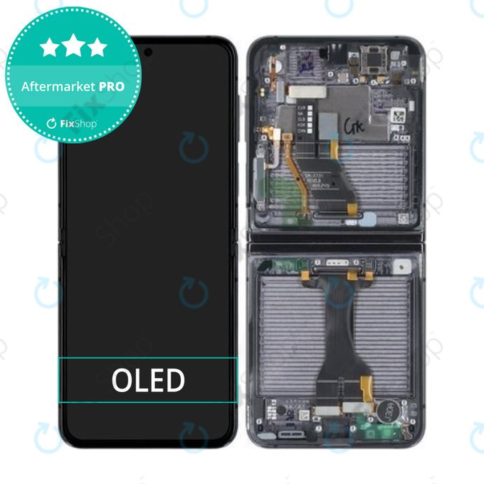 Wyświetlacz OLED do Samsung Z Flip 5 F731B, Ekran dotykowy z ramką, Grafitowy, Graphite
