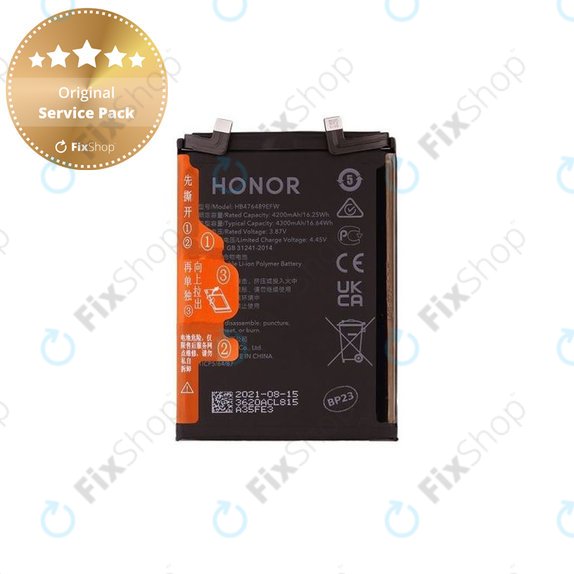 Bateria do Honor 50, HB476489EFW, 4300mAh, 02354GNH, Genuine Service Pack