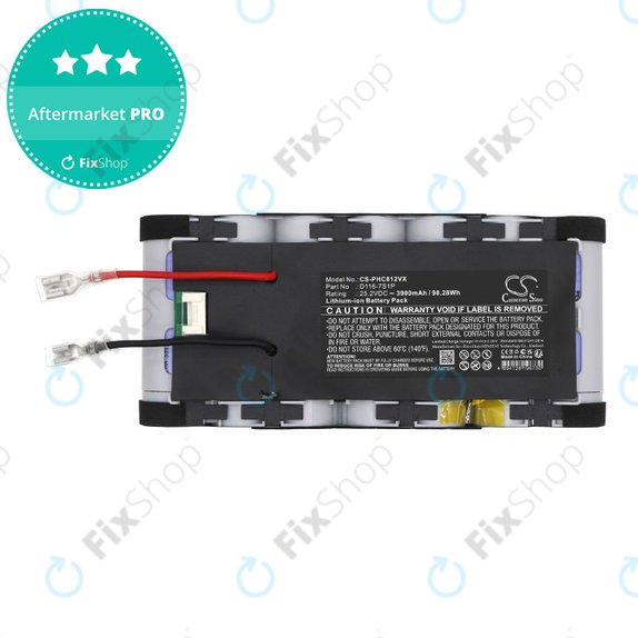 Bateria do Philips Aqua Plus 8000, XC8349/01, XW8122/82, 3900mAh, Li-Ion, 25.2V, D116-7S1P, HQ