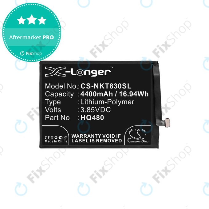Bateria do Nokia 8.3 2020 5G, 4400mAh, Li-Pol, 3.85V, HQ480, HQ