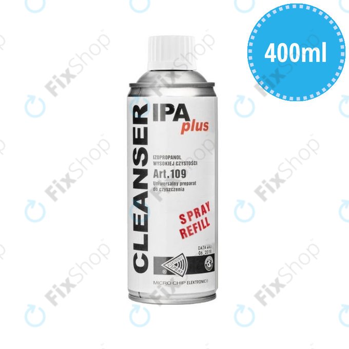 Wkład do sprayu IPA Plus, Spray czyszczący Izopropanol 100%, 400ml
