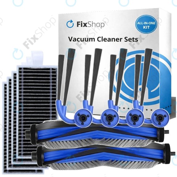 Zestaw części zamiennych do Ecovacs Deebot X11 Pro, X11 (2x Główna szczotka, 4x Filtr, 4x Szczotka boczna)