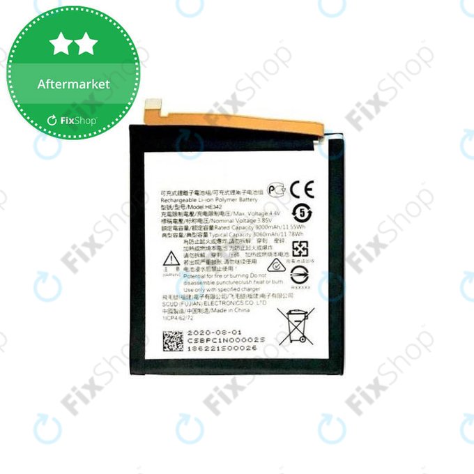 Bateria do Nokia 7.1, 5.1 Plus, 6.1 Plus (Nokia X6), HE342, 3000mAh