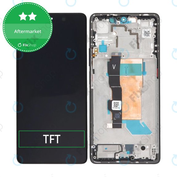Wyświetlacz do Xiaomi Poco F5 23049PCD8G, 23049PCD8I, Ekran dotykowy z ramką, Czarny, Black, TFT
