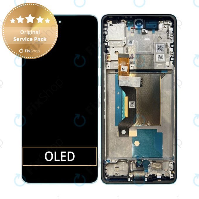 Wyświetlacz do Motorola Edge 60 Fusion, Ekran dotykowy z ramką, Amazonite, 5D68C29879, Genuine Service Pack