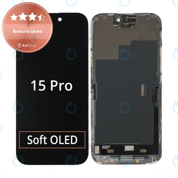 Wyświetlacz dla iPhone 15 Pro, Ekran dotykowy z ramką, Refurbished