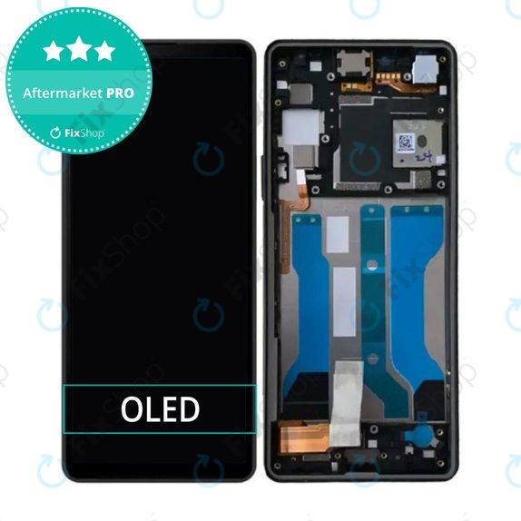 Wyświetlacz OLED do Sony Xperia 10 V, Ekran dotykowy z ramką, Czarny, Black