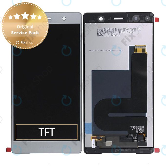 Wyświetlacz z ekranem dotykowym do Sony Xperia XZ2 Premium, 1310-6654, Chrome Silver, Genuine Service Pack
