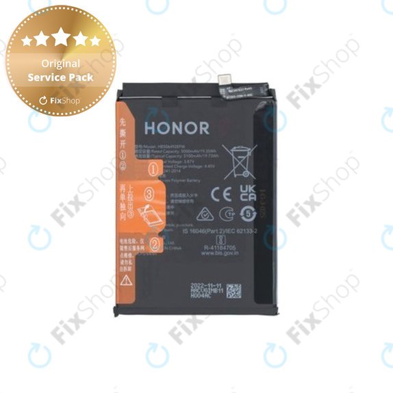Bateria do Honor Magic5 Lite RMO-NX3, HB506492EFW, 5100mAh, 0235AEMV, Genuine Service Pack