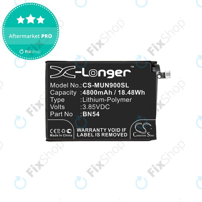 Bateria dla Xiaomi Redmi 9 M2004J19G, 4800mAh, Li-Pol, 3.85 V, BN54, HQ