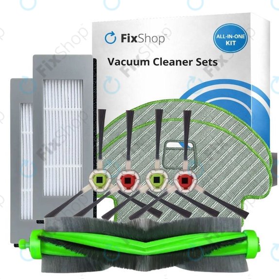 Zestaw części zamiennych do iRobot Roomba Combo 1138, Ecovacs Deebot Ozmo 930 (1x Szczotka główna, 2x Filtry, 2 pary szczotek bocznych, 2x Ściereczki mopujące)