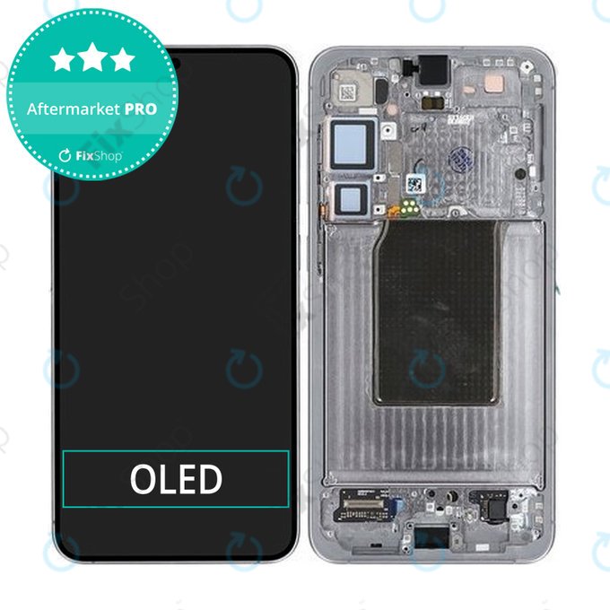 Wyświetlacz OLED do Samsung Galaxy S25 Plus, Ekran dotykowy z ramką, Silver Shadow