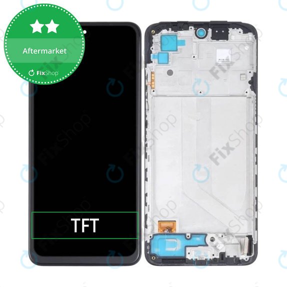 Wyświetlacz do Xiaomi Redmi Note 10, Ekran dotykowy z ramką, Czarny, Black, TFT