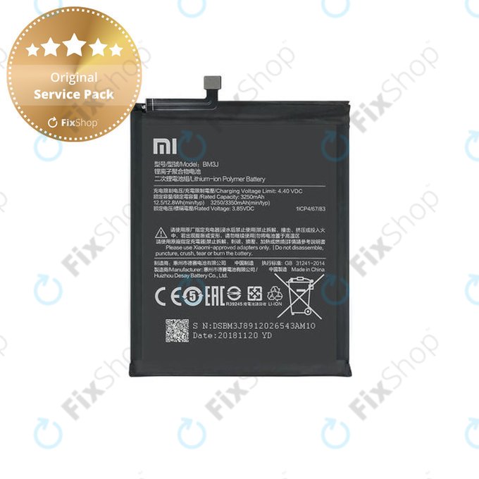 Bateria do Xiaomi Mi 8 Lite, BM3J, 3350mAh, 46BM3JA02018, Genuine Service Pack