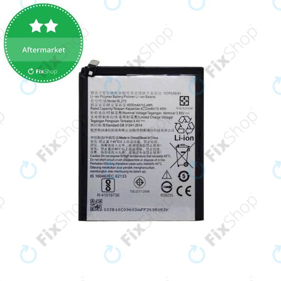 Bateria do Motorola Moto G6 Play XT1922, Lenovo K6 Note, Moto E5 XT1944, BL270, 4000mAh