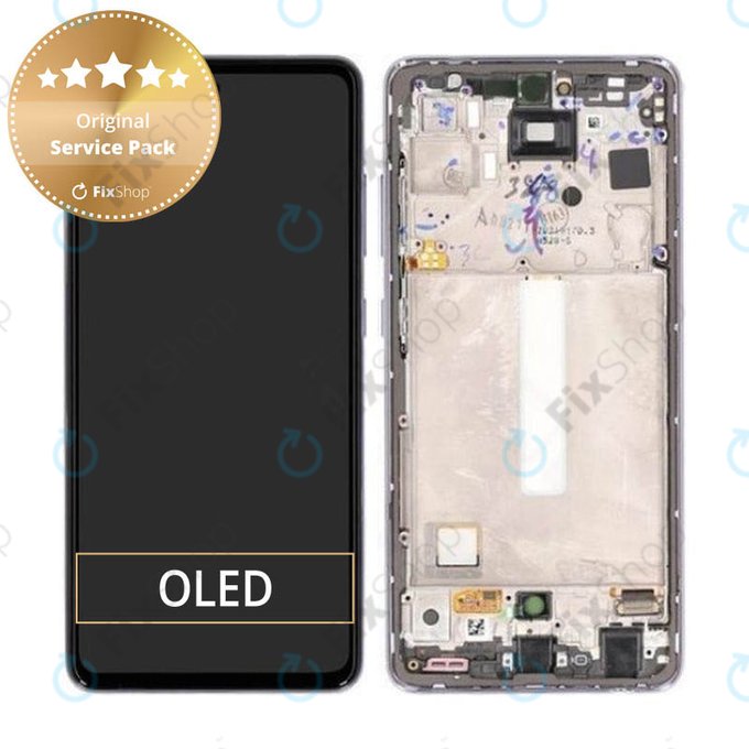 Wyświetlacz do Samsung A52s 5G A528B, Ekran dotykowy z ramką, GH82-26861C, GH82-26909C, GH82-26863C, GH82-26910C, Awesome Violet, Genuine Service Pack