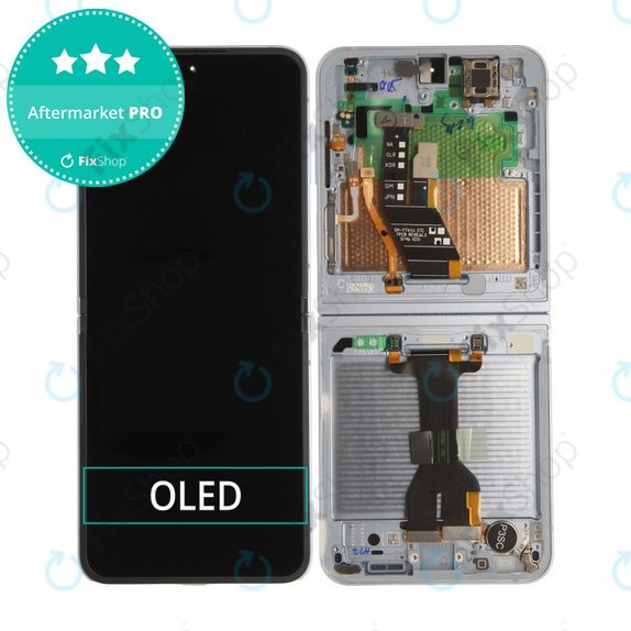 Wyświetlacz do Samsung Z Flip 6 F741B, Ekran dotykowy z ramką, GH82-35014C, Light Blue, Genuine Service Pack