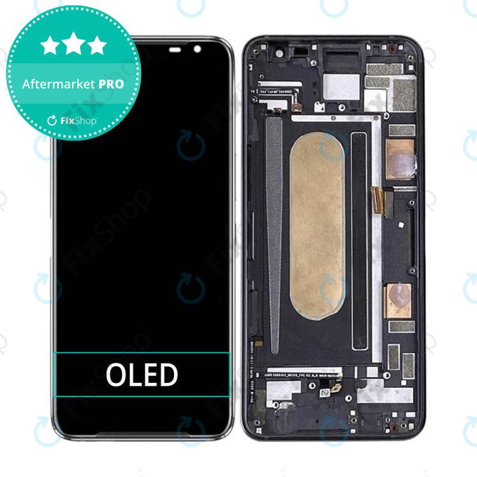 Wyświetlacz OLED do Asus ROG Phone 3 ZS661KS, Ekran dotykowy z ramką, Black Glare