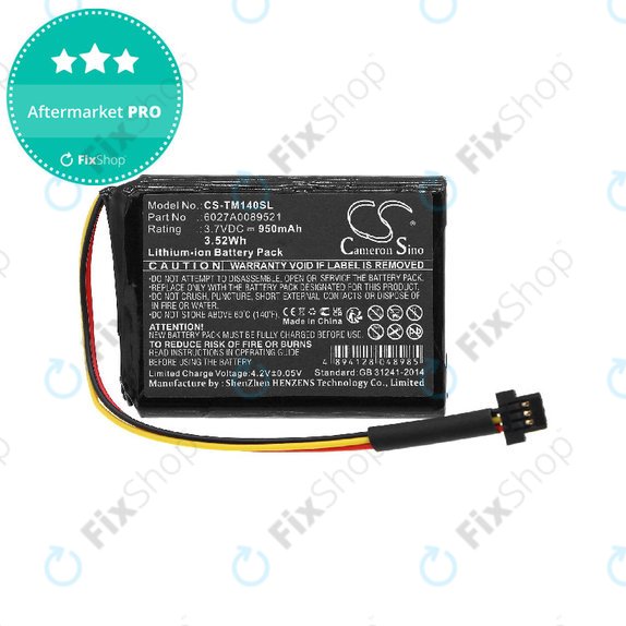 Bateria do TomTom One 140, Go 500, 950mAh, Li-ion, 3.7V, P2, HQ
