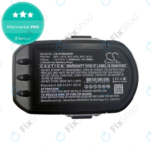 Bateria do Ryobi 18V ONE+, 4500mAh, Li-Ion, 18V, RB1820C, RB18L25, RB1840X, RB1850X, RB18L50, HQ
