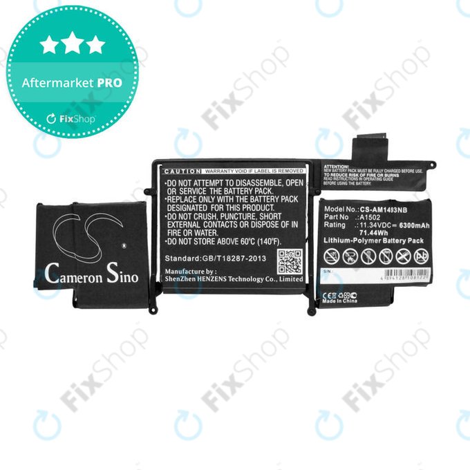Bateria do MacBook Pro 13" A1502 (Late 2013 - Mid 2014), 6300mAh, HQ