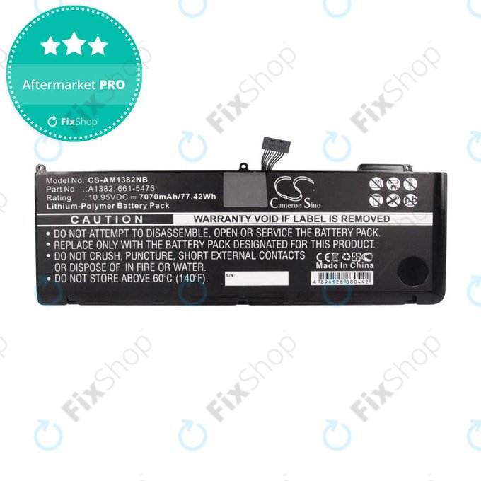 Bateria do MacBook Pro 15" A1286 (Early 2011 - Mid 2012), 7070mAh, HQ