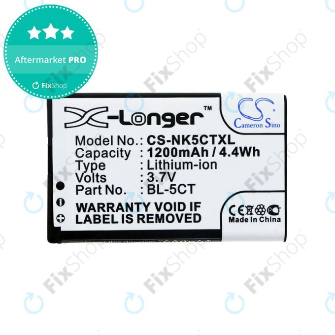 Bateria do Nokia 5220, 5630, 6303, 6700, C5, 1200mAh, Li-Ion, 3.7V, BL-5CT, HQ