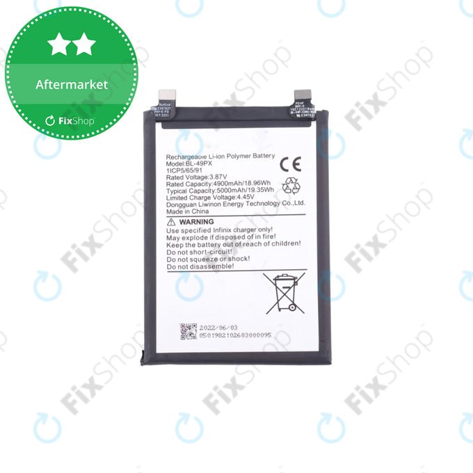 Bateria do Infinix Hot 30 5G X6832, 5000mAh